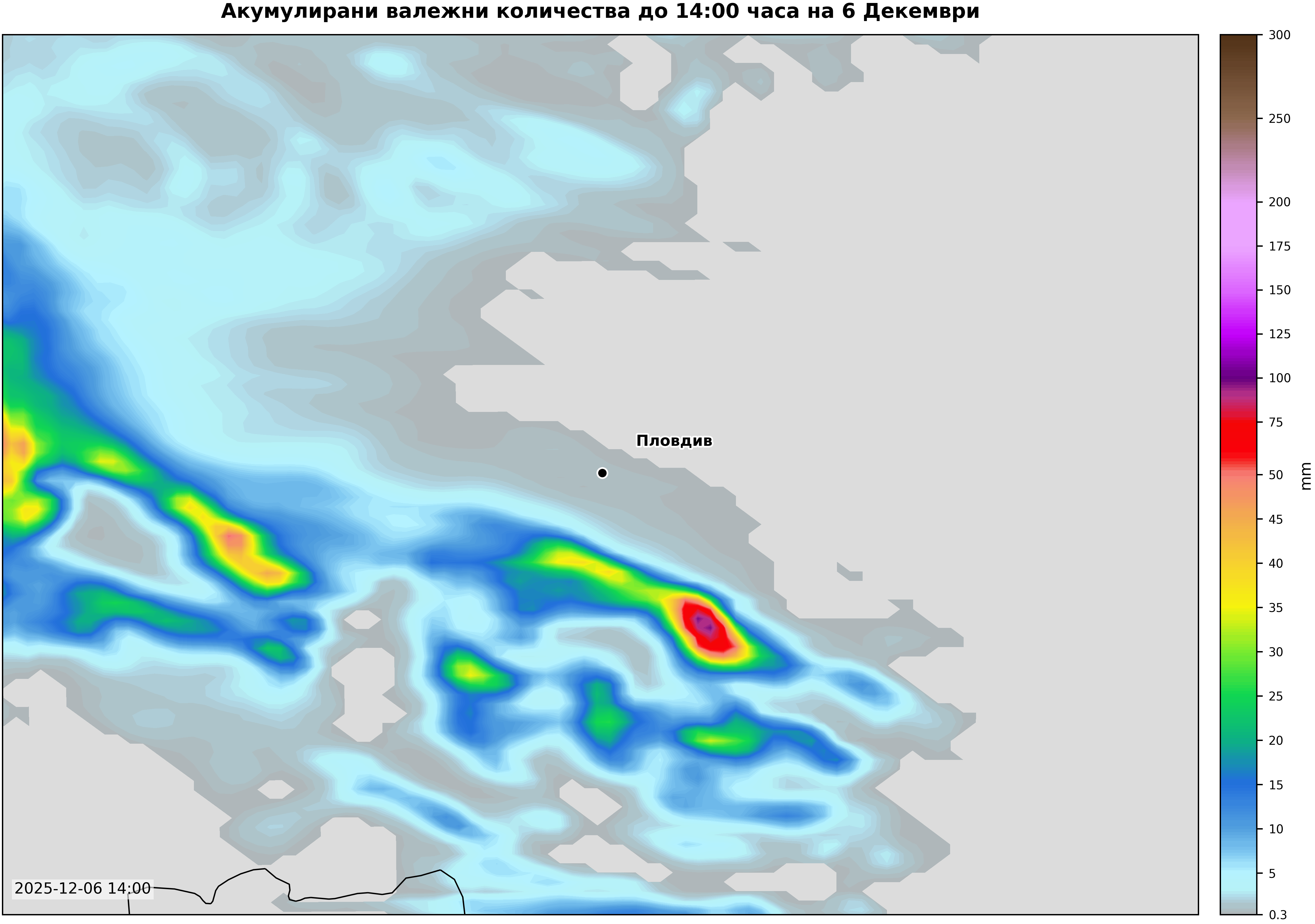 Демо карта 1.5 км WRF над България